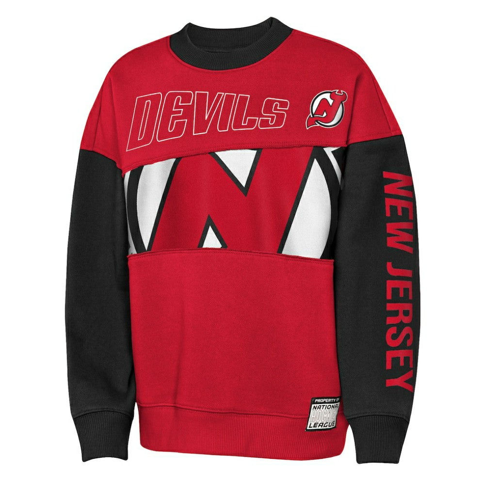 New Jersey Devils Outerstuff Youth Impact Player Sweatshirt Red/Black