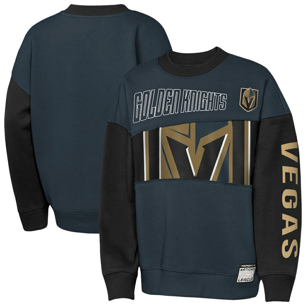 Vegas Golden Knights Outerstuff Youth Impact Player Sweatshirt Steel/Black