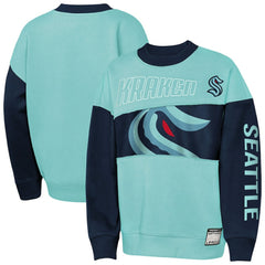 Seattle Kraken Outerstuff Youth Impact Player Sweatshirt Light Blue/Deep Sea Blue