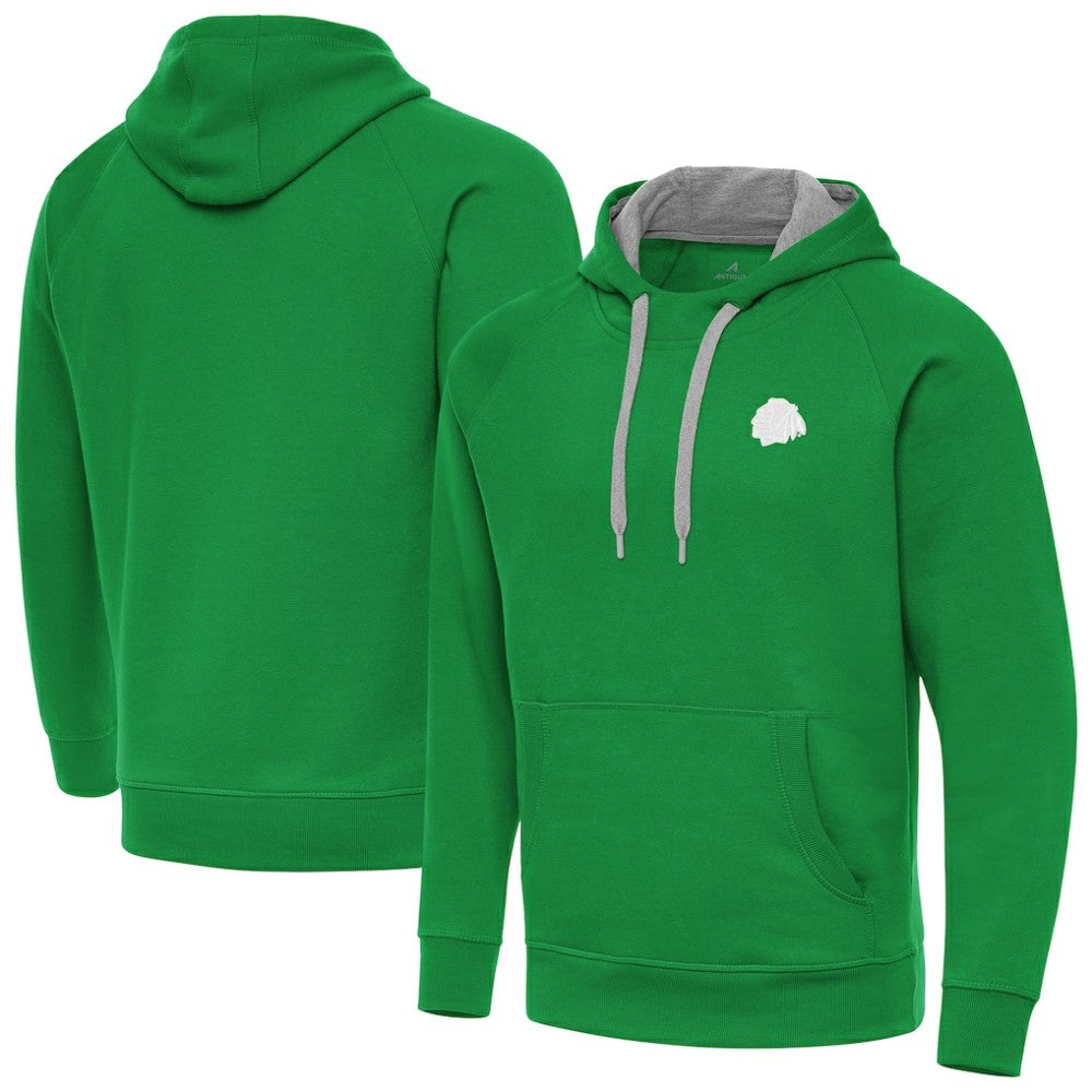 Chicago Blackhawks Antigua St. Patrick's Day Victory Pullover Hoodie Kelly Green
