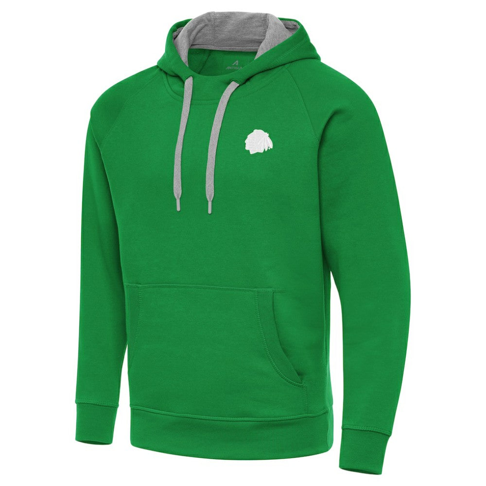 Chicago Blackhawks Antigua St. Patrick's Day Victory Pullover Hoodie Kelly Green