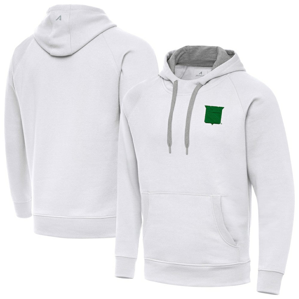 New York Rangers Antigua St. Patrick's Day Victory Pullover Hoodie White