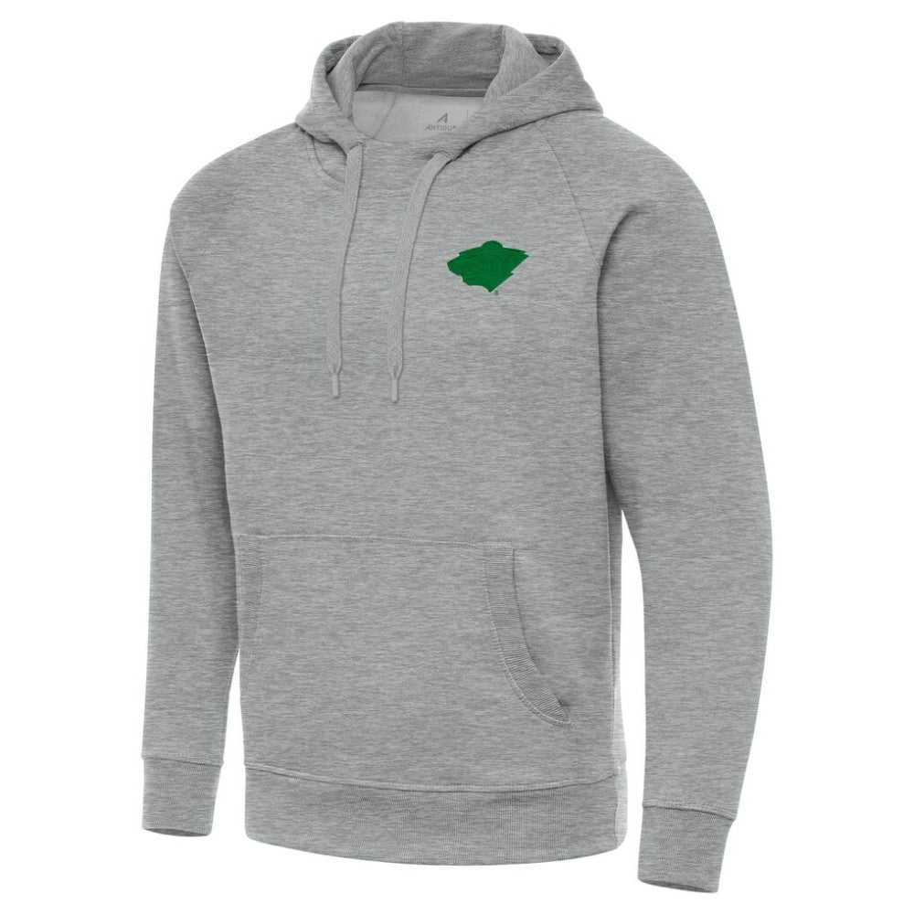 Minnesota Wild Antigua St. Patrick's Day Victory Pullover Hoodie Heather Gray