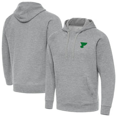 St. Louis Blues Antigua St. Patrick's Day Victory Pullover Hoodie Heather Gray