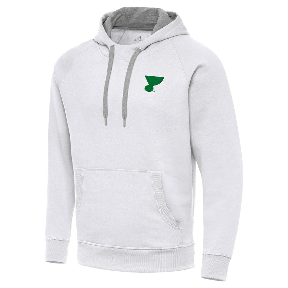 St. Louis Blues Antigua St. Patrick's Day Victory Pullover Hoodie White