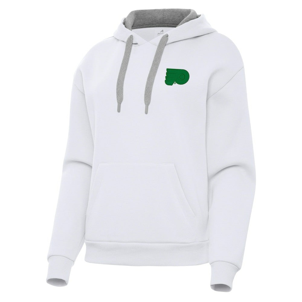 Philadelphia Flyers Antigua Women's St. Patrick's Day Victory Pullover Hoodie White