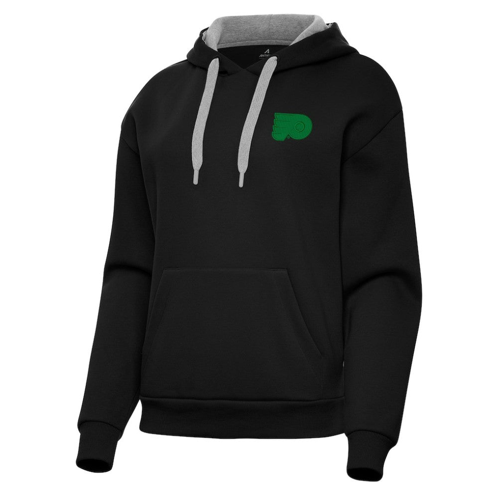 Philadelphia Flyers Antigua Women's St. Patrick's Day Victory Pullover Hoodie Black