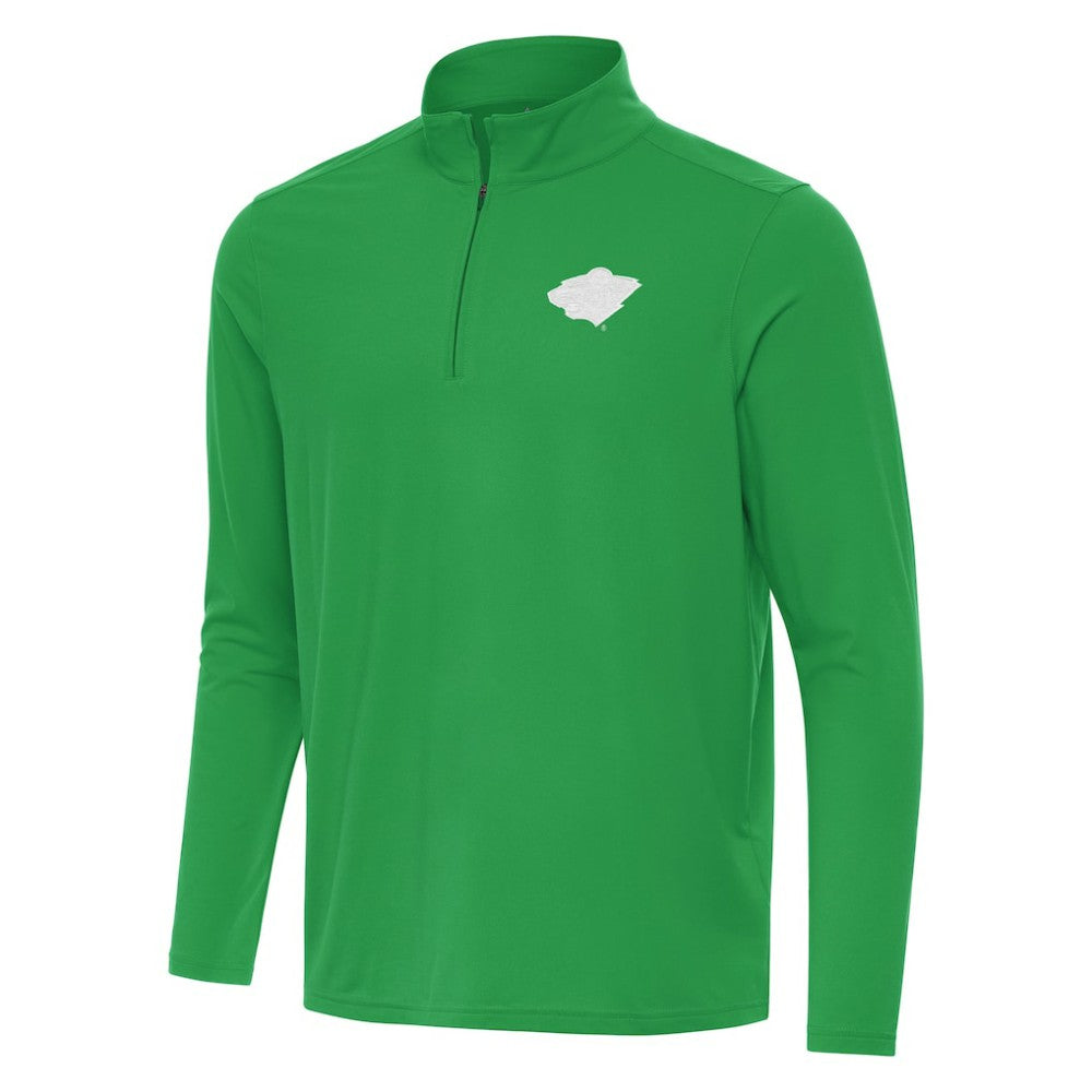Minnesota Wild Antigua St. Patrick Intent Quarter-Zip Pullover Top Kelly Green
