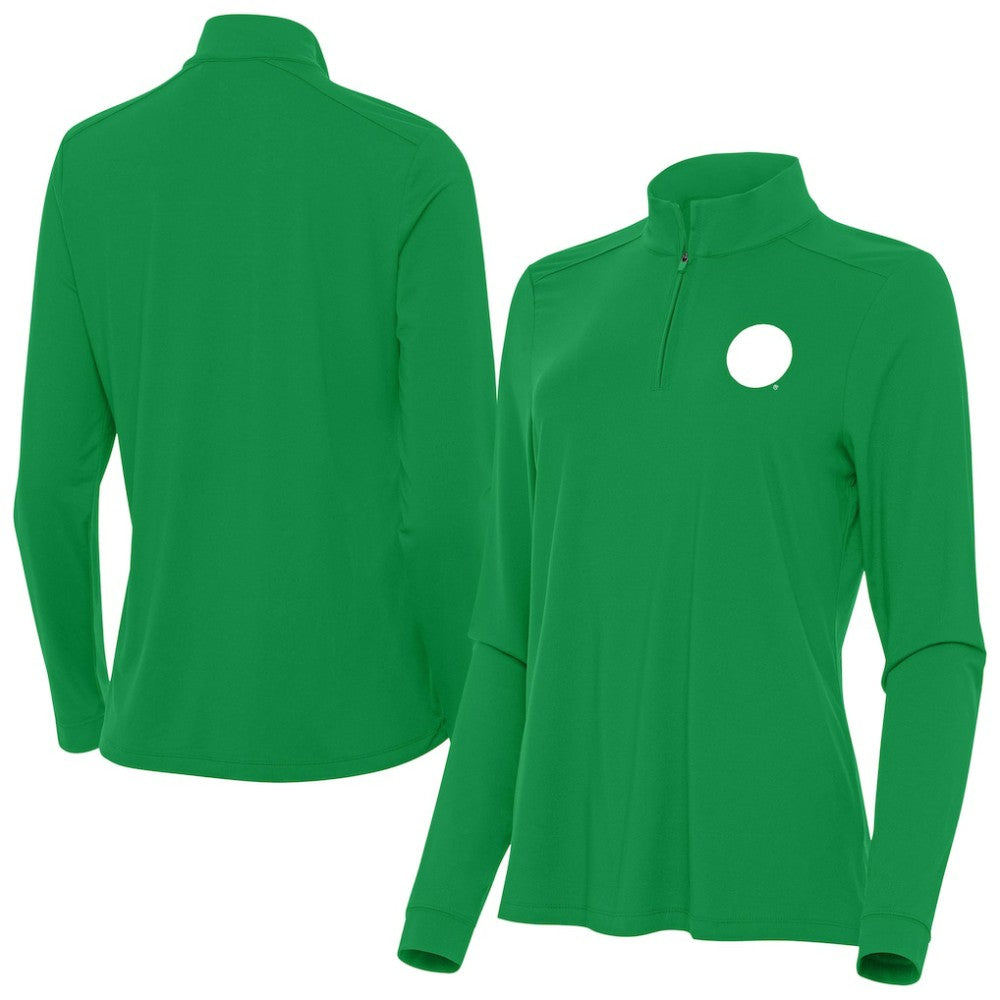 Boston Bruins Antigua Women's St. Patrick's Day Intent Quarter-Zip Performance Pullover Kelly Green