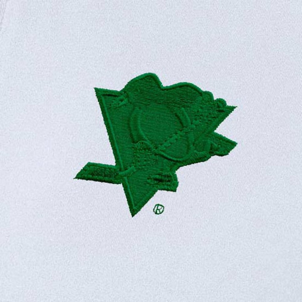 Pittsburgh Penguins Antigua Women's St. Patrick's Day Intent Quarter-Zip Performance Pullover White