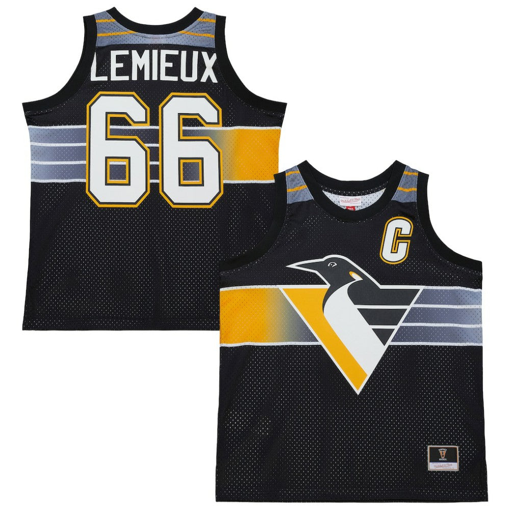 Mario Lemieux Pittsburgh Penguins Mitchell & Ness Unisex Maxxed Out Fashion Basketball Jersey Black