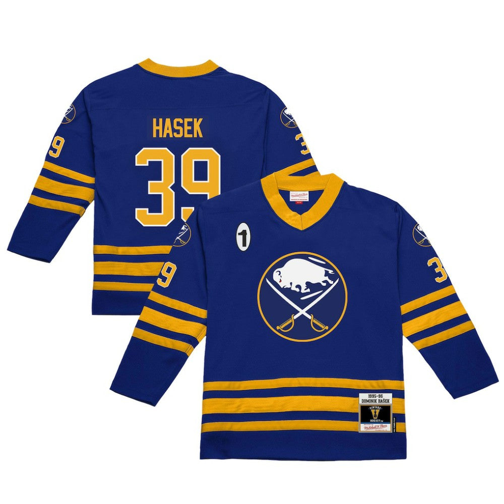 Dominik Hasek Buffalo Sabres Mitchell & Ness 1995-96 Power Play Jersey Royal