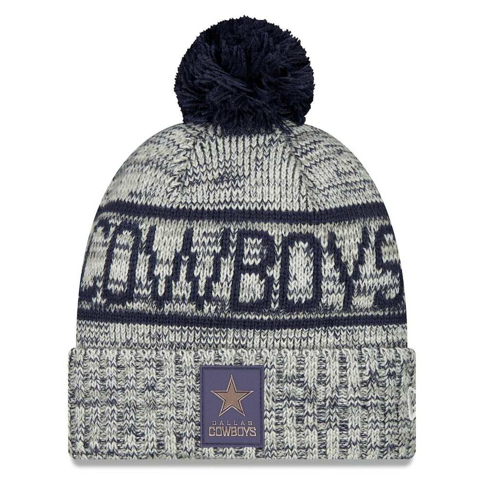 Dallas Cowboys New Era 2025 Sideline Cold Weather Cuffed Knit Hat with Pom - Gray cheap