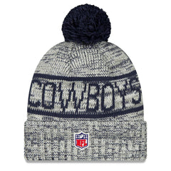 Dallas Cowboys New Era 2025 Sideline Cold Weather Cuffed Knit Hat with Pom - Gray cheap