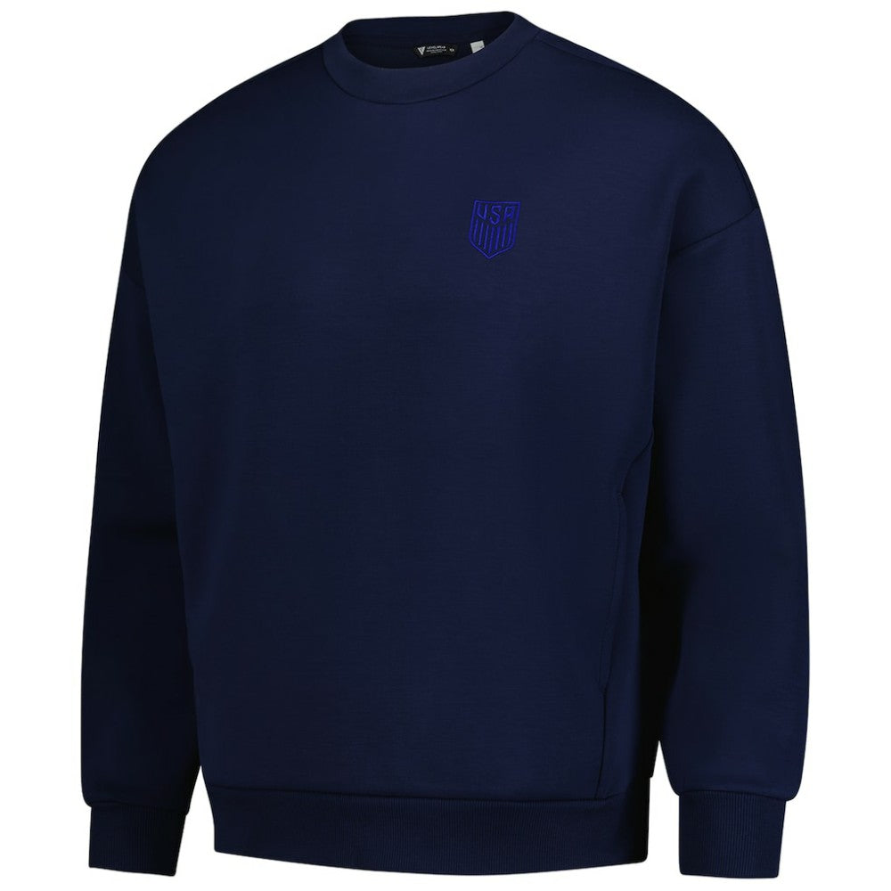 USMNT Levelwear Luxe Signature Lineage Tri-Blend Pullover Sweatshirt - Navy on sale