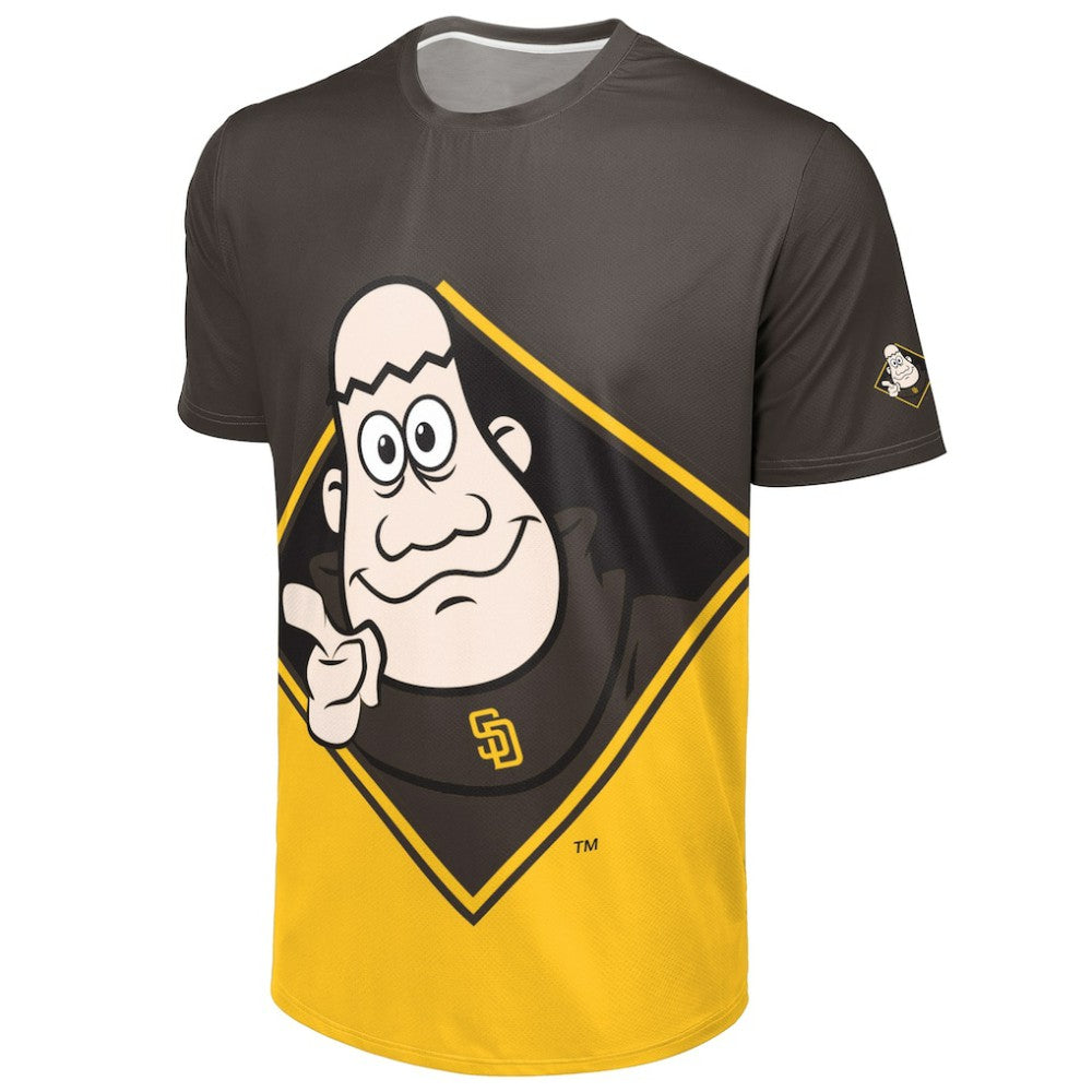 San Diego Padres FOCO Big Logo Mascot T-Shirt - Brown/Gold