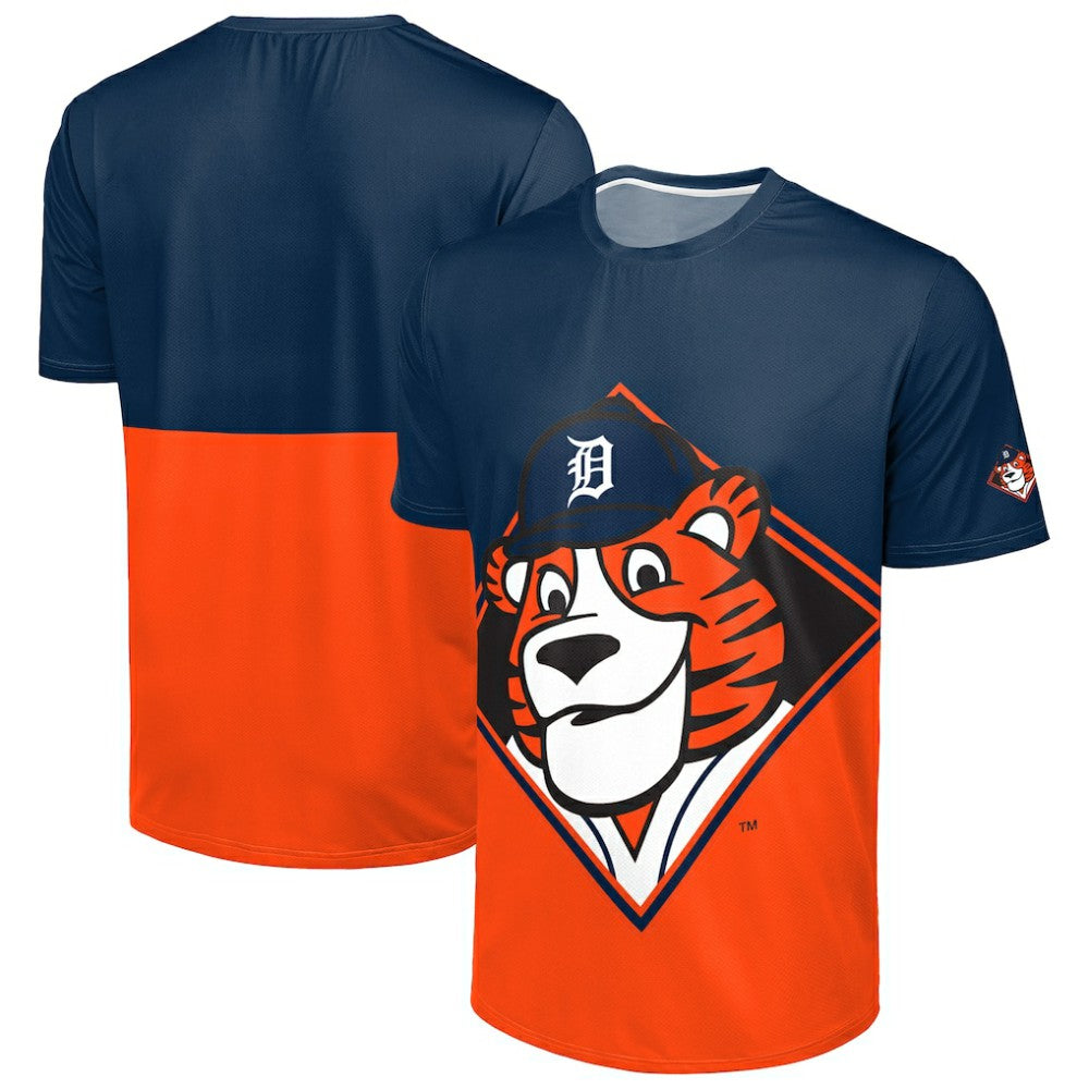 Detroit Tigers FOCO Big Logo Mascot T-Shirt - Navy/Orange