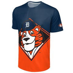 Detroit Tigers FOCO Big Logo Mascot T-Shirt - Navy/Orange