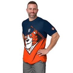 Detroit Tigers FOCO Big Logo Mascot T-Shirt - Navy/Orange
