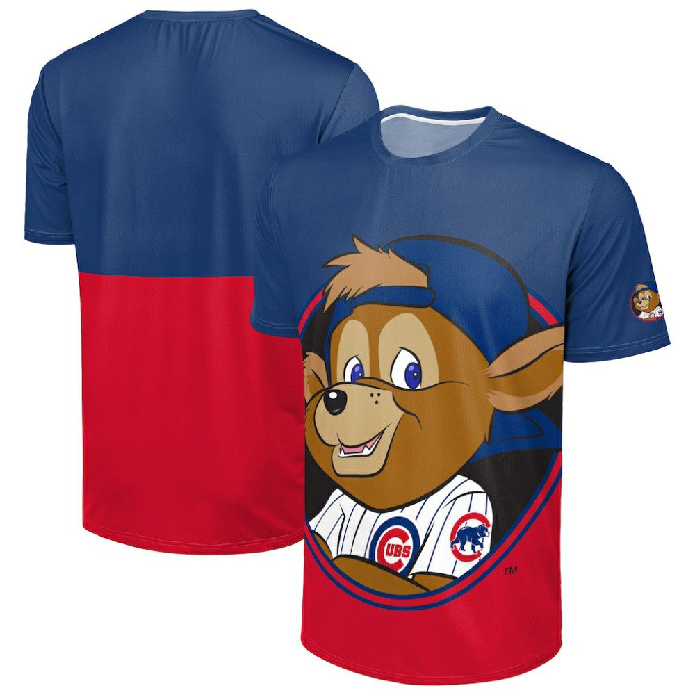 Chicago Cubs FOCO Big Logo Mascot T-Shirt - Royal/Red