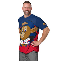 Chicago Cubs FOCO Big Logo Mascot T-Shirt - Royal/Red