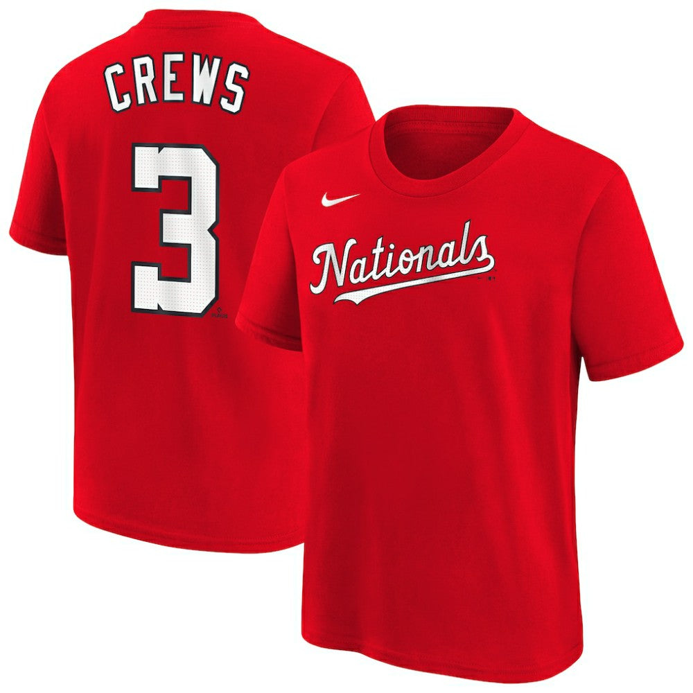 Dylan Crews Washington Nationals Youth Name & Number T-Shirt - Red | Nike