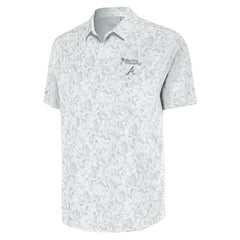 Atlanta Braves Antigua Palm Tree Spring Training Lush Button-Up Shirt - White