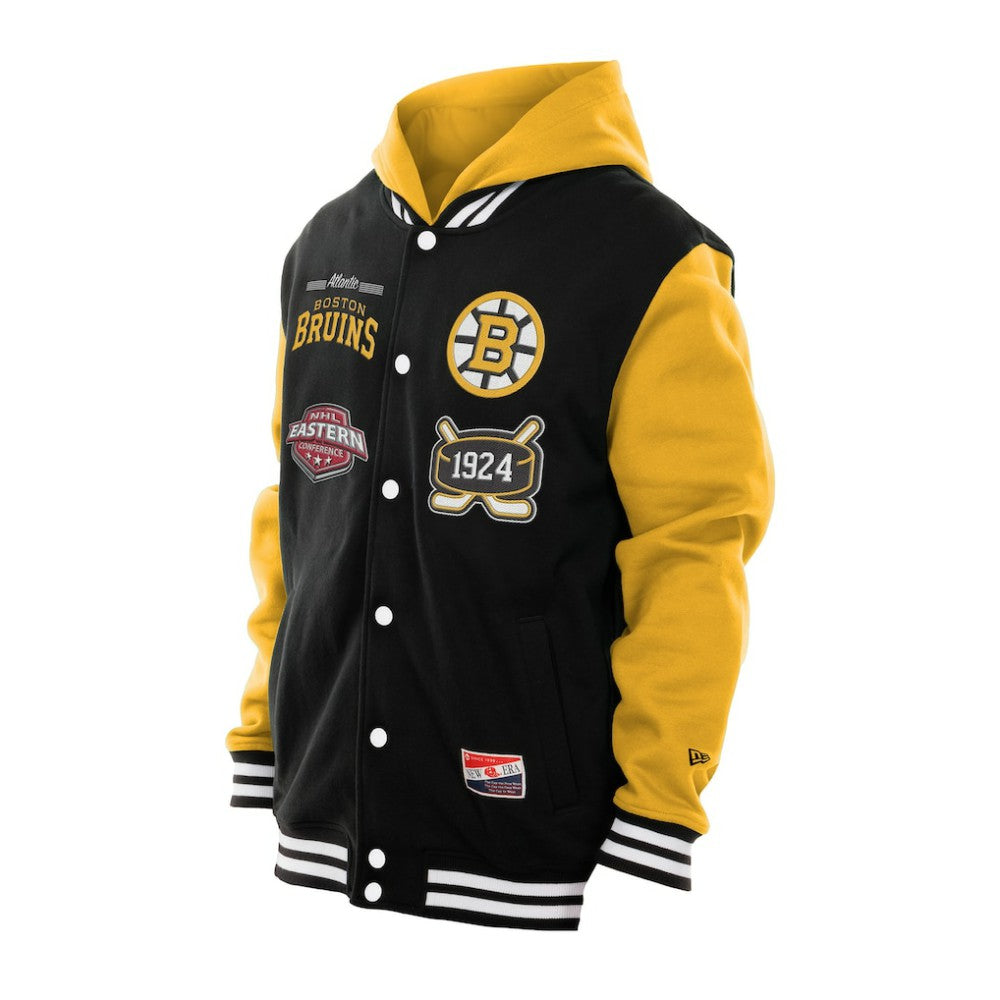 Boston Bruins New Era Full-Snap Fleece Hoodie Jacket Black/Gold