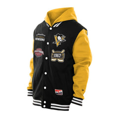 Pittsburgh Penguins New Era Full-Snap Fleece Hoodie Jacket Black/Gold