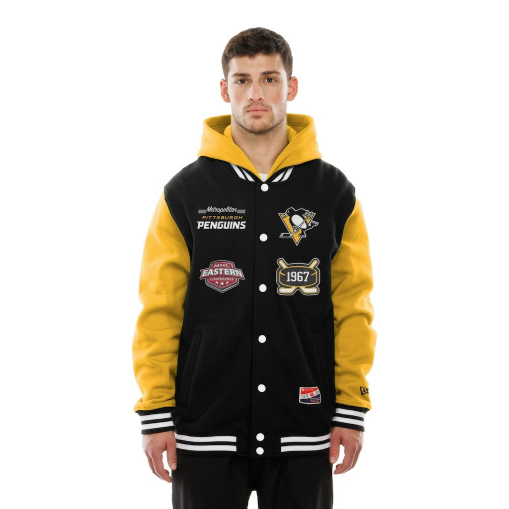 Pittsburgh Penguins New Era Full-Snap Fleece Hoodie Jacket Black/Gold
