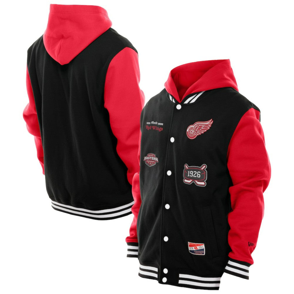 Detroit Red Wings New Era Full-Snap Fleece Hoodie Jacket Black/Red