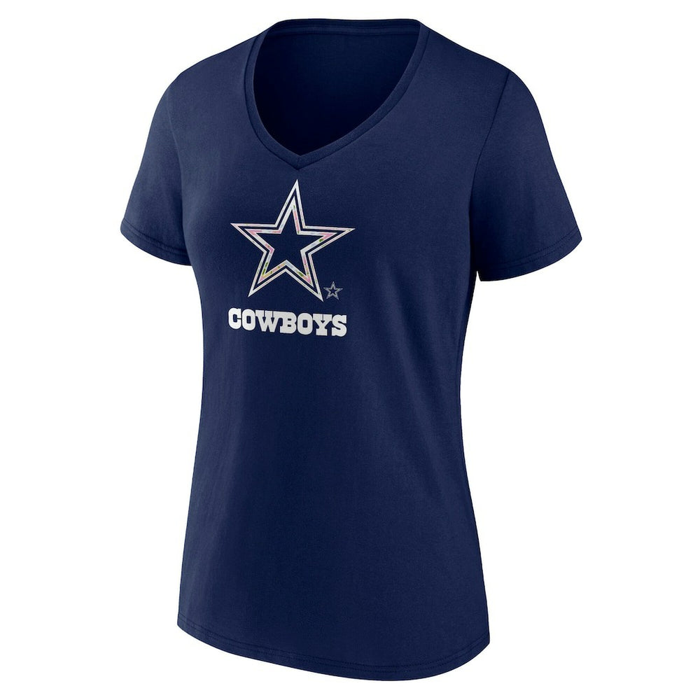 Dallas Cowboys Women's Floral Number 1 Mom V-Neck T-Shirt - Navy discount