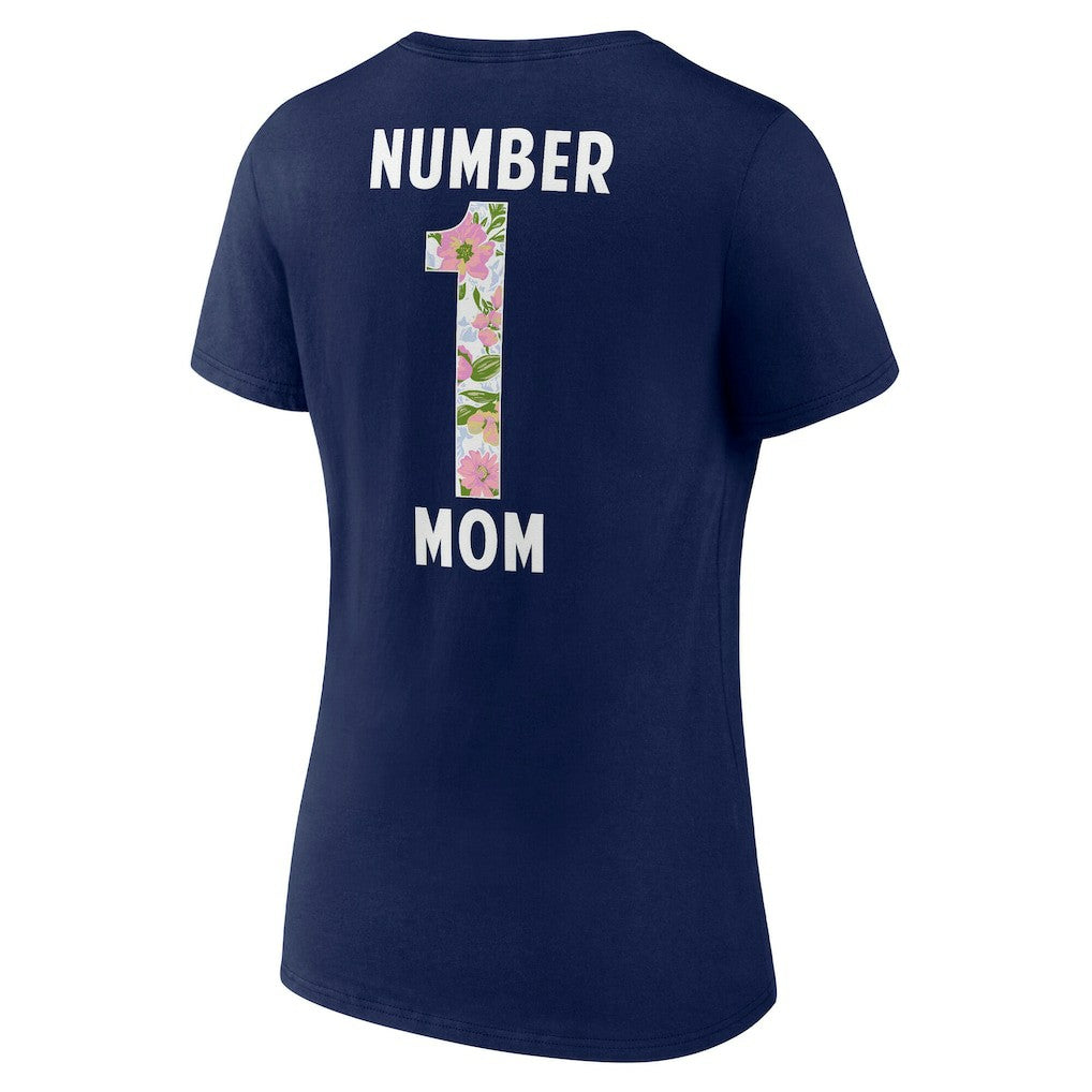 Dallas Cowboys Women's Floral Number 1 Mom V-Neck T-Shirt - Navy discount