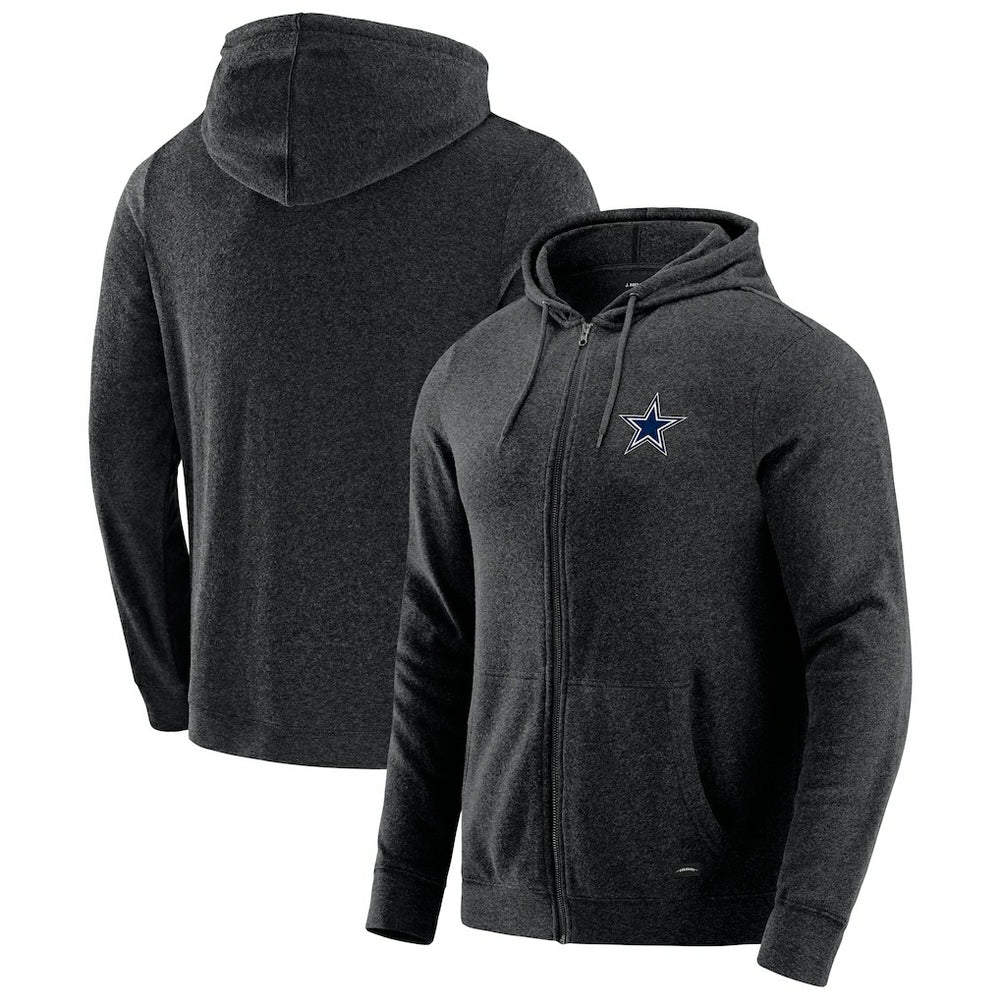 Dallas Cowboys J. Palmer Players Lounge Tri-Blend Full-Zip Hoodie - Dark Heather Gray for sale