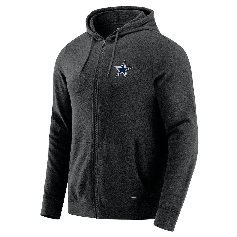 Dallas Cowboys J. Palmer Players Lounge Tri-Blend Full-Zip Hoodie - Dark Heather Gray for sale