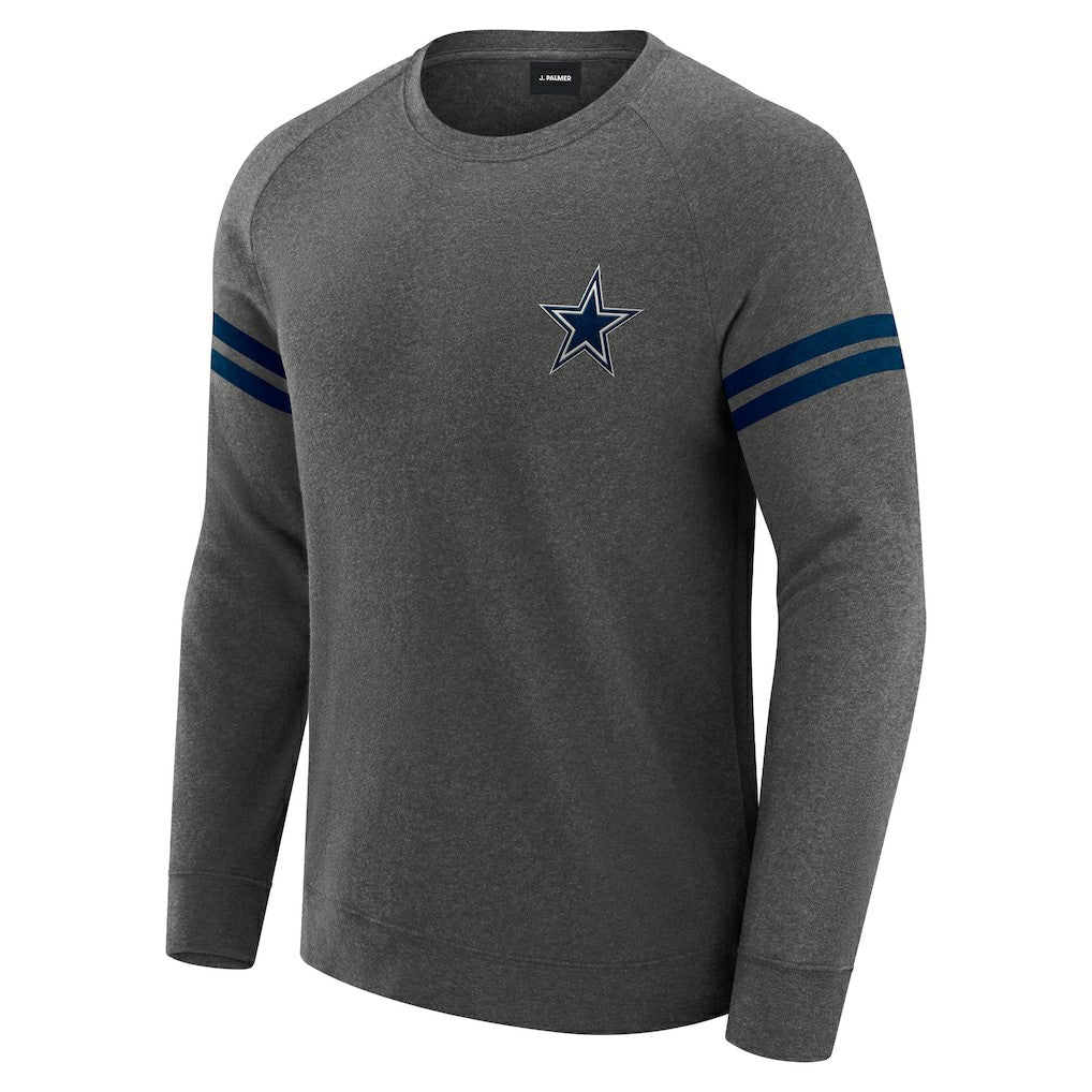 Dallas Cowboys J. Palmer Players Lounge Raglan Tri-Blend Sweatshirt - Dark Heather Gray online
