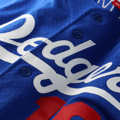 Hideo Nomo Los Angeles Dodgers Cooperstown Collection Mesh Batting Practice Button-Up Jersey - Royal | Mitchell & Ness