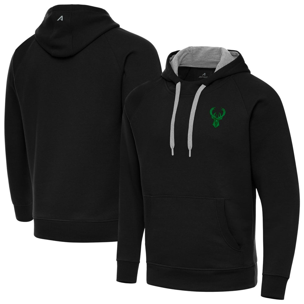 Milwaukee Bucks Antigua St. Patrick's Day Victory Raglan Pullover Hoodie - Black shop