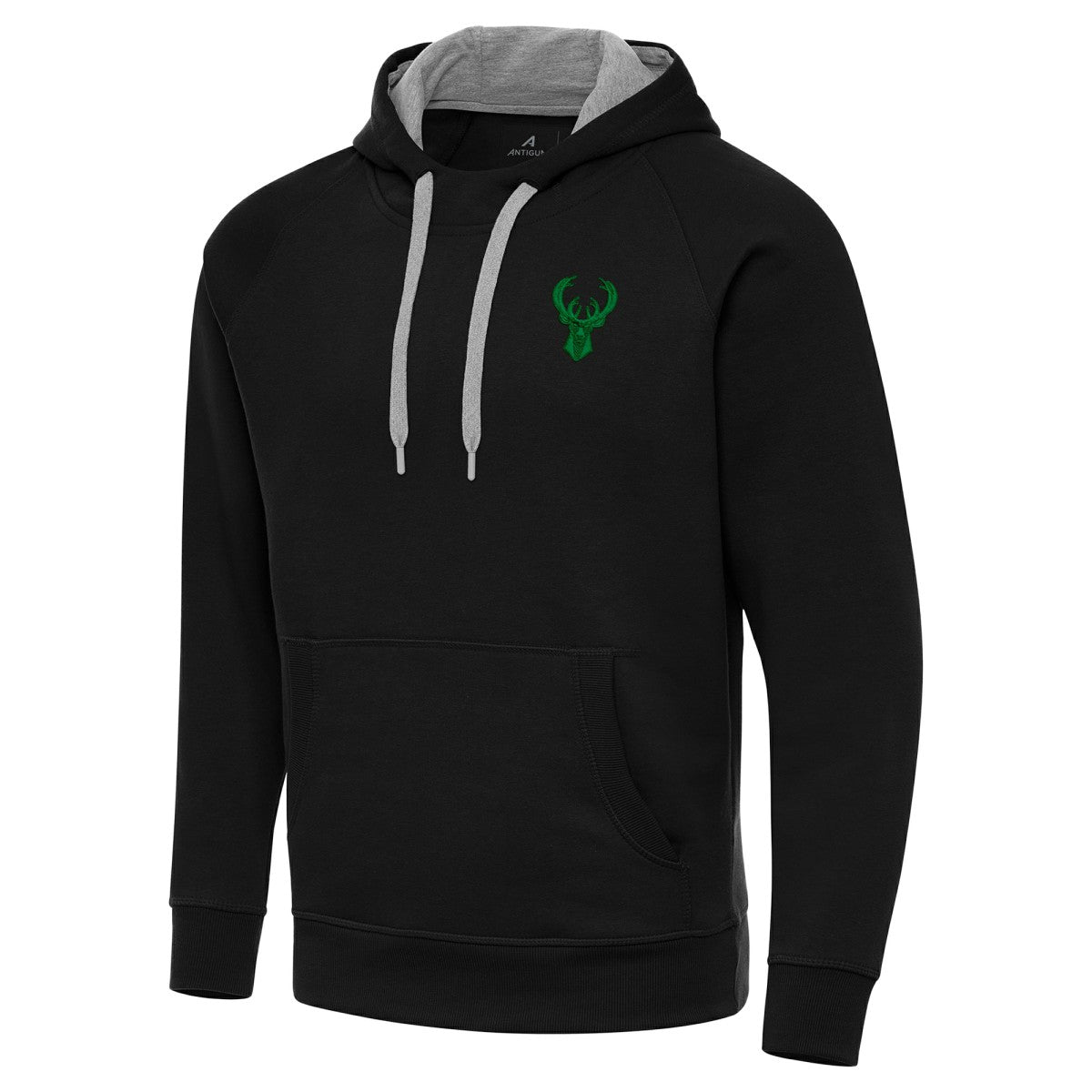 Milwaukee Bucks Antigua St. Patrick's Day Victory Raglan Pullover Hoodie - Black shop