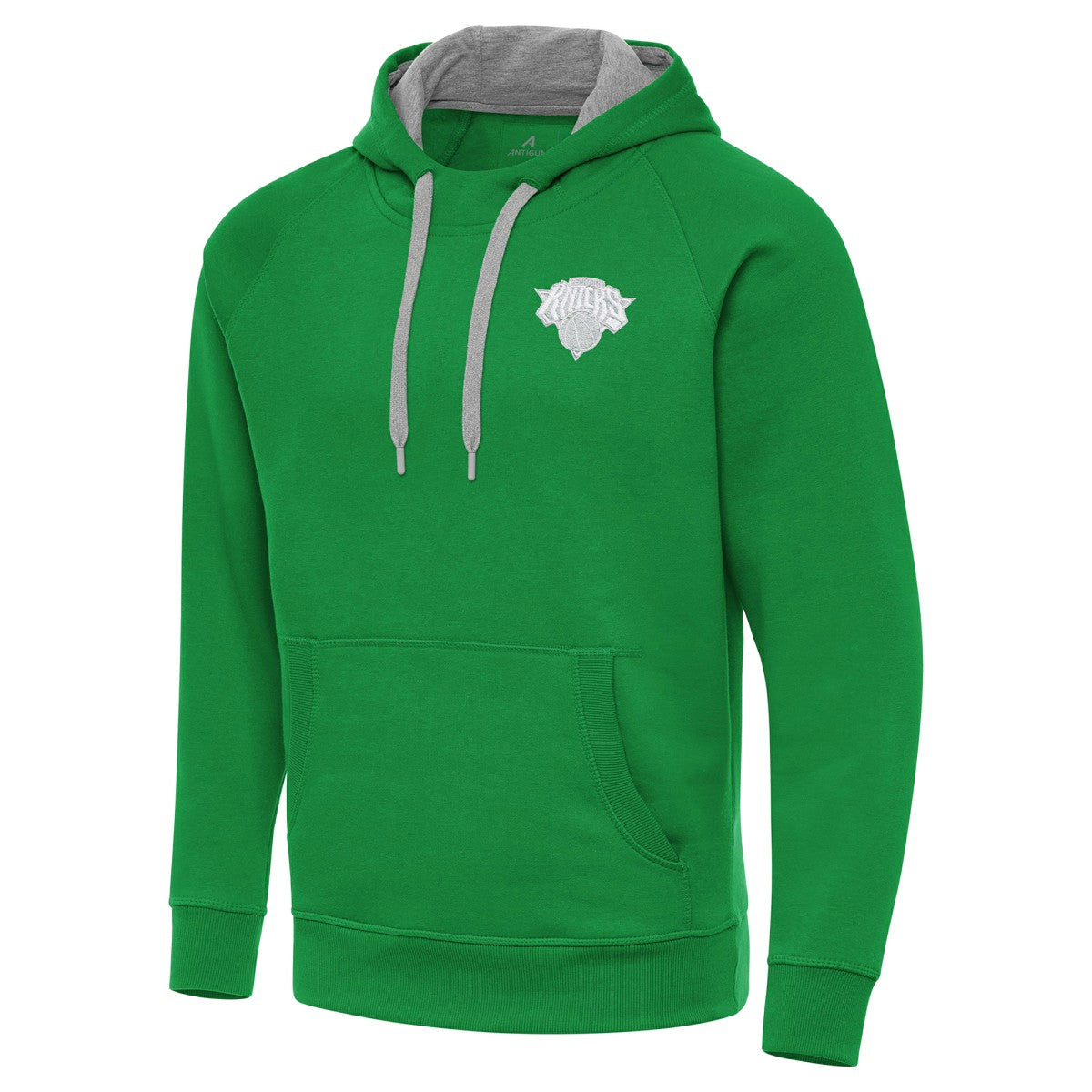 New York Knicks Antigua St. Patrick's Day Victory Raglan Pullover Hoodie - Kelly Green for sale