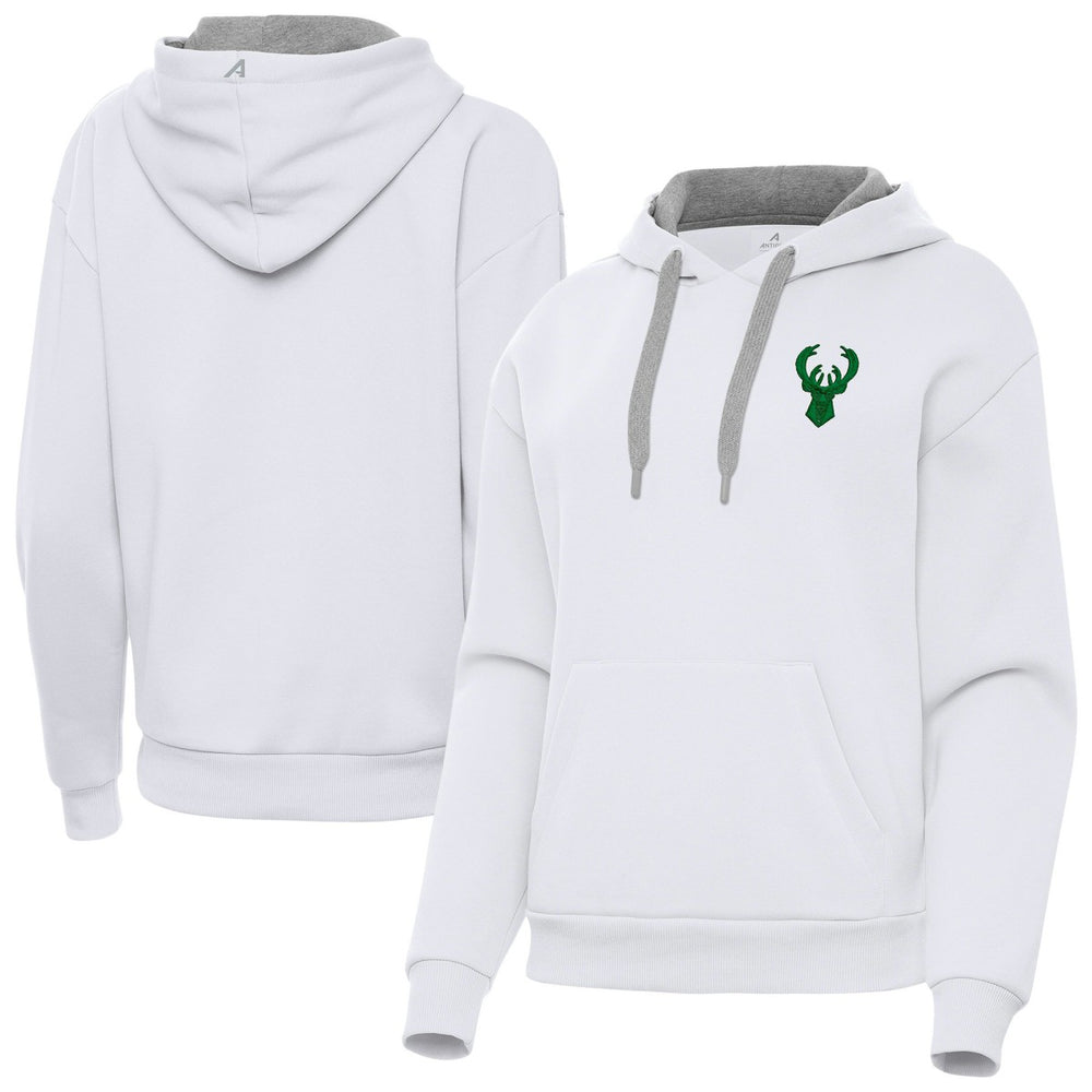 Milwaukee Bucks Antigua Women's St. Patrick's Day Victory Pullover Hoodie - White discount
