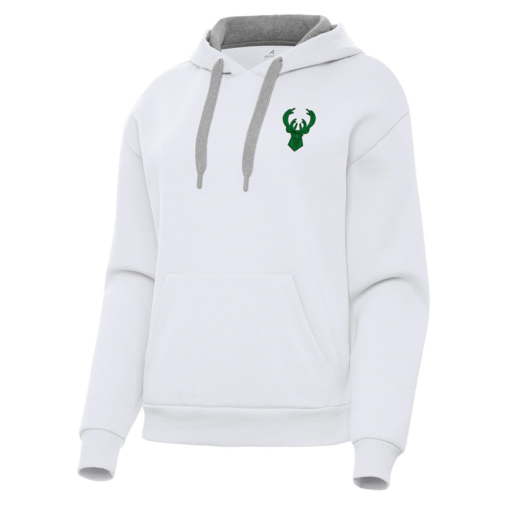 Milwaukee Bucks Antigua Women's St. Patrick's Day Victory Pullover Hoodie - White discount