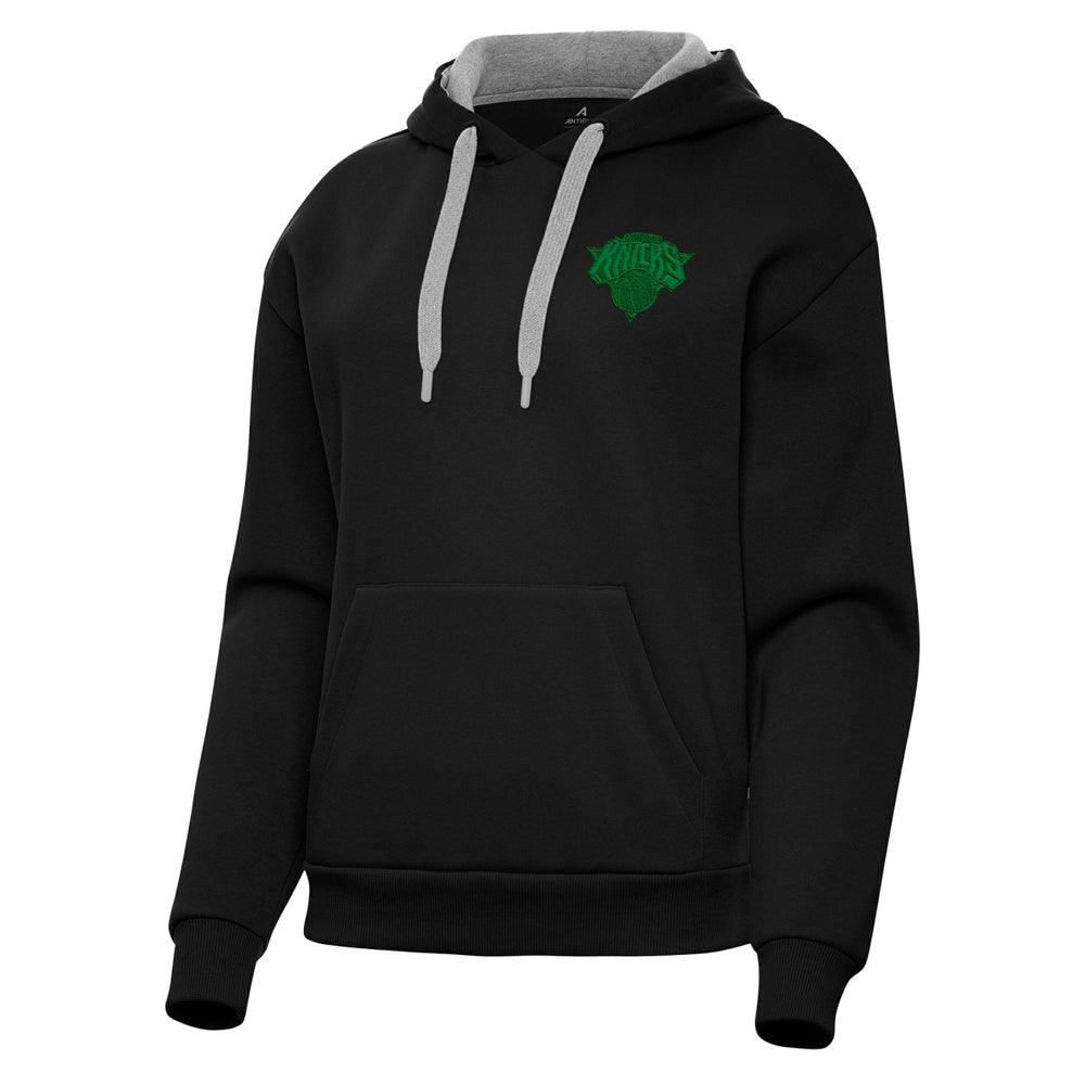 New York Knicks Antigua Women's St. Patrick's Day Victory Pullover Hoodie - Black discount