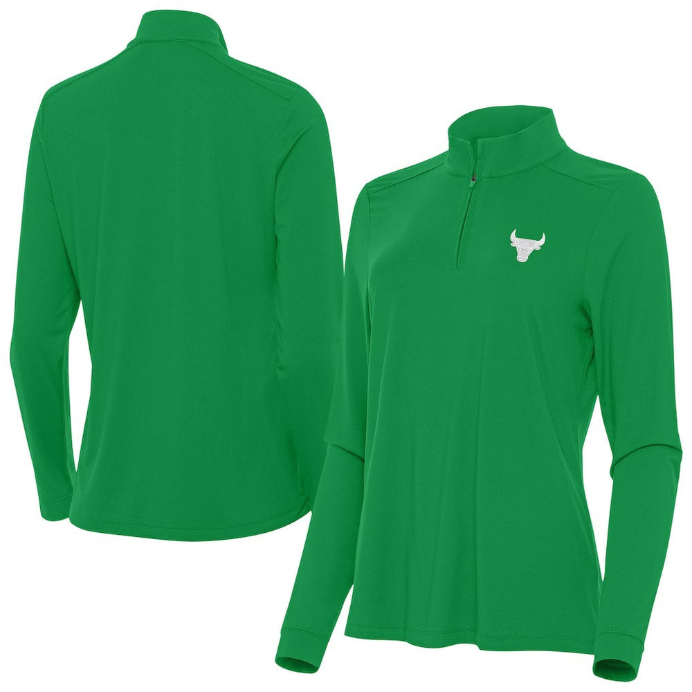Chicago Bulls Antigua Women's St. Patrick's Day Intent Quarter-Zip Top - Kelly Green online
