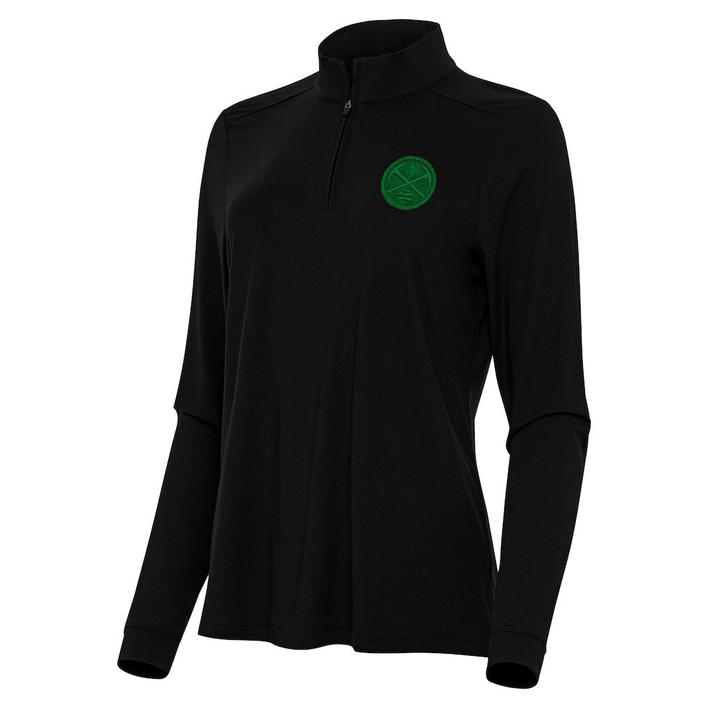 Denver Nuggets Antigua Women's St. Patrick's Day Intent Quarter-Zip Top sale - Black shop