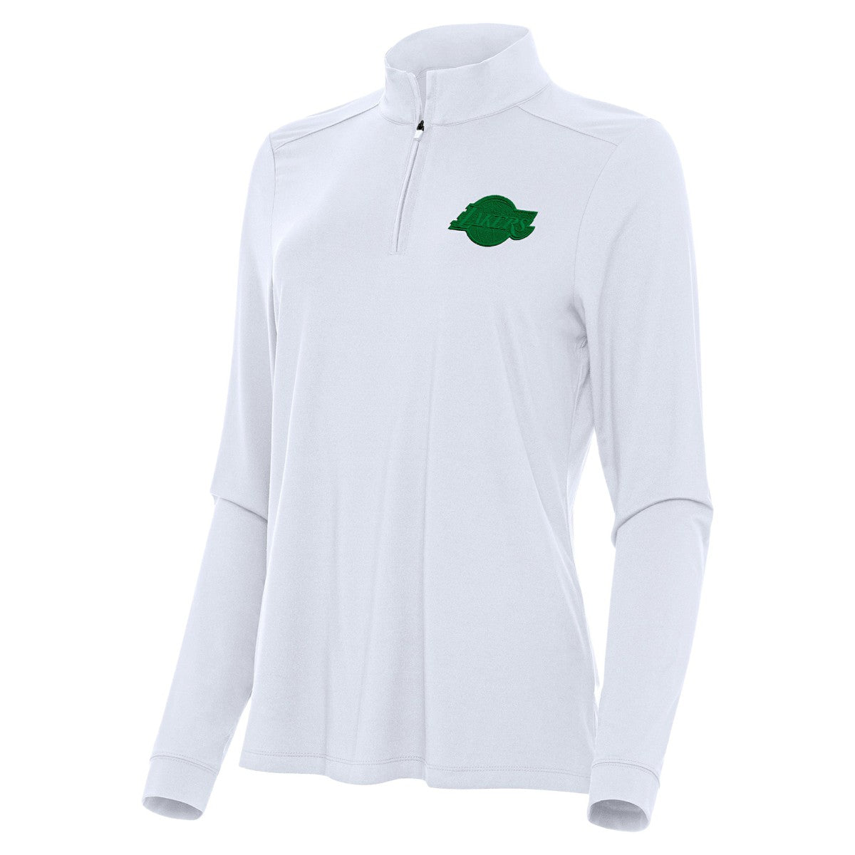 Los Angeles Lakers Antigua Women's St. Patrick's Day Intent Quarter-Zip Top - White online