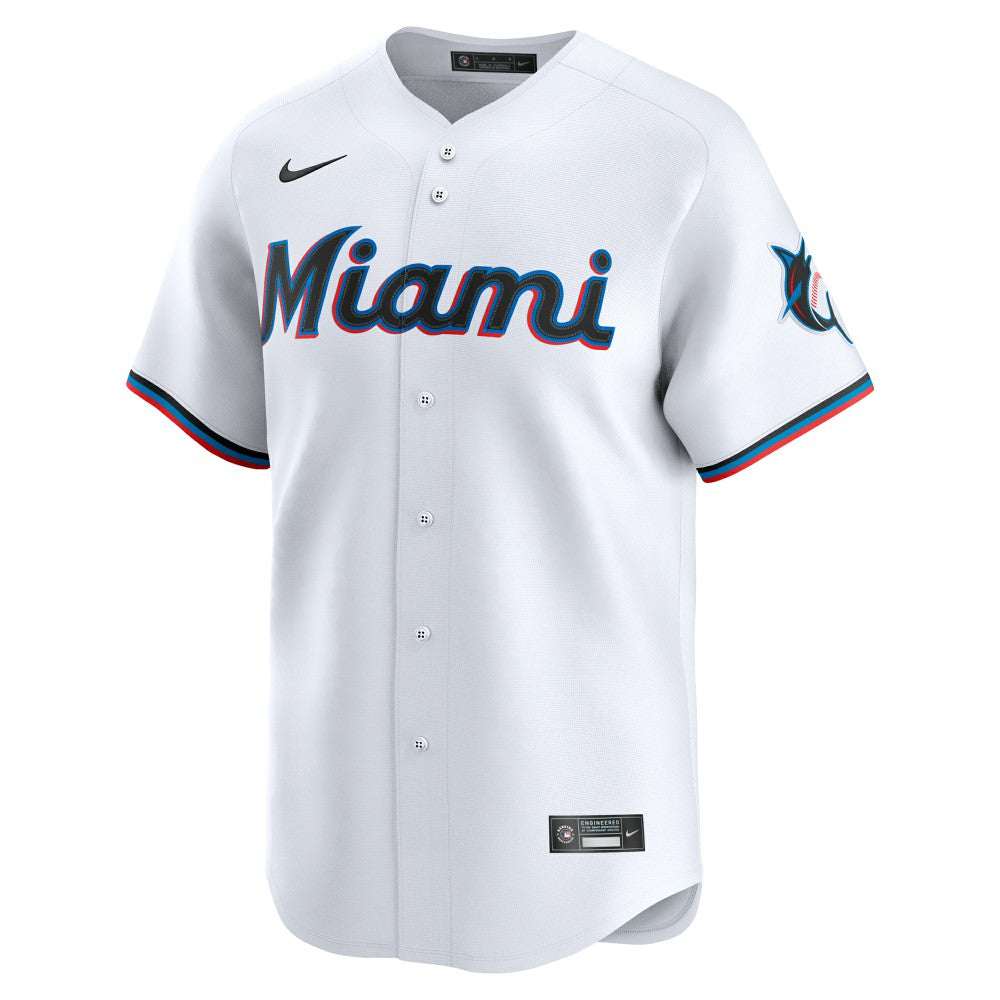 Miami Marlins Home Limited Custom Jersey - White | Nike
