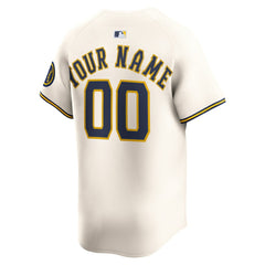 Milwaukee Brewers Home Limited Custom Jersey - Cream | Nike