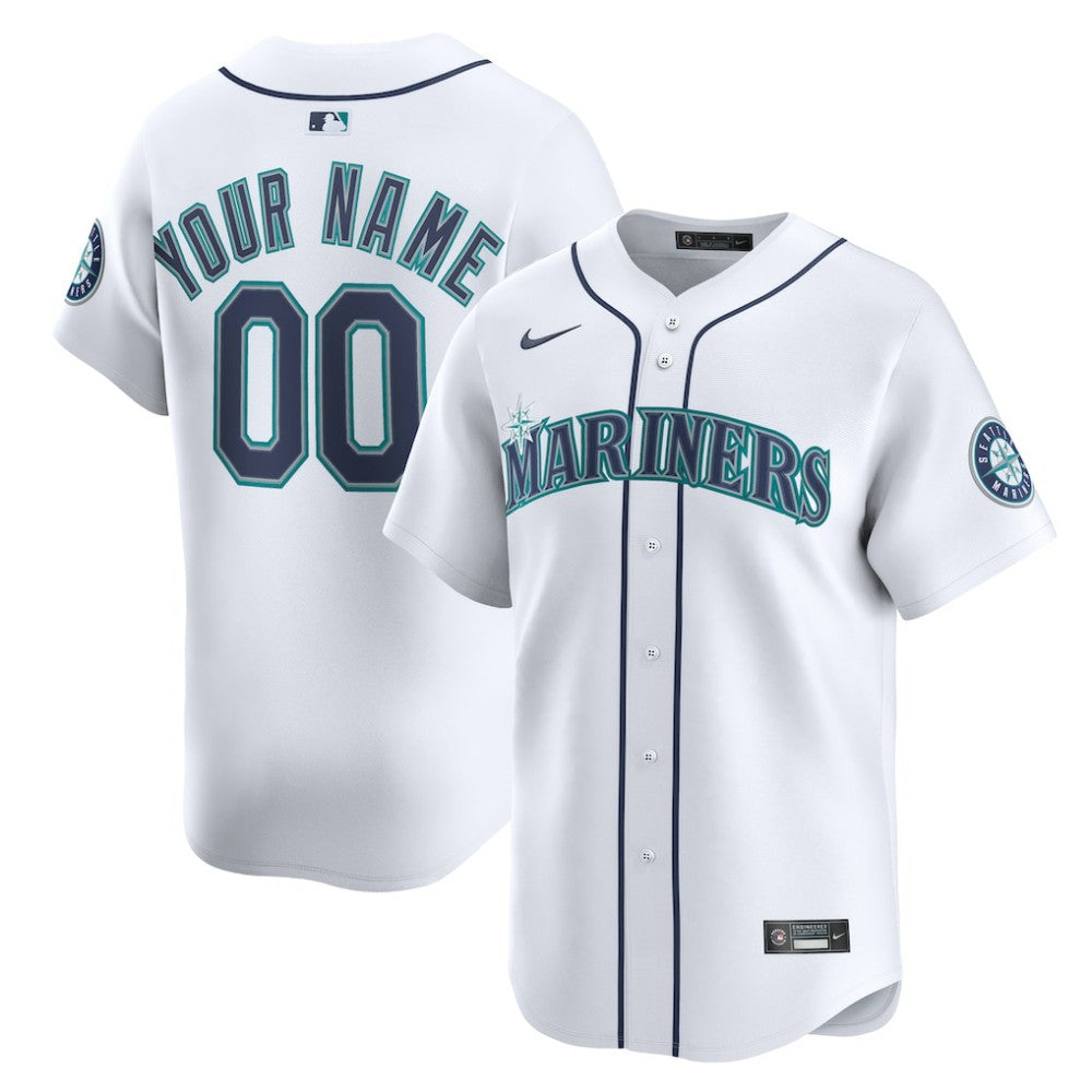 Seattle Mariners Home Limited Custom Jersey - White | Nike