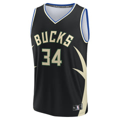 Giannis Antetokounmpo Milwaukee Bucks Fast Break Replica Player Jersey - Statement Edition - Black | Fanatics online